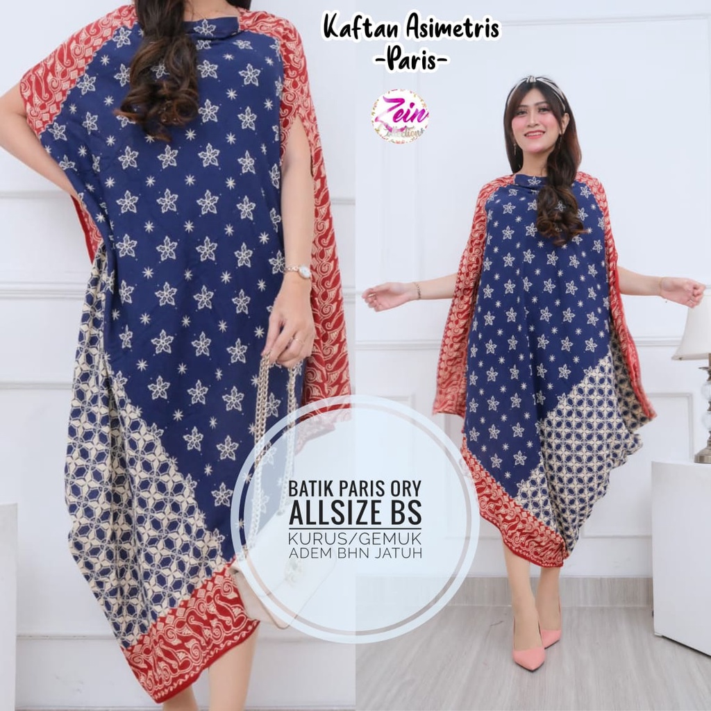 Kaftan paris asimetris batik solo