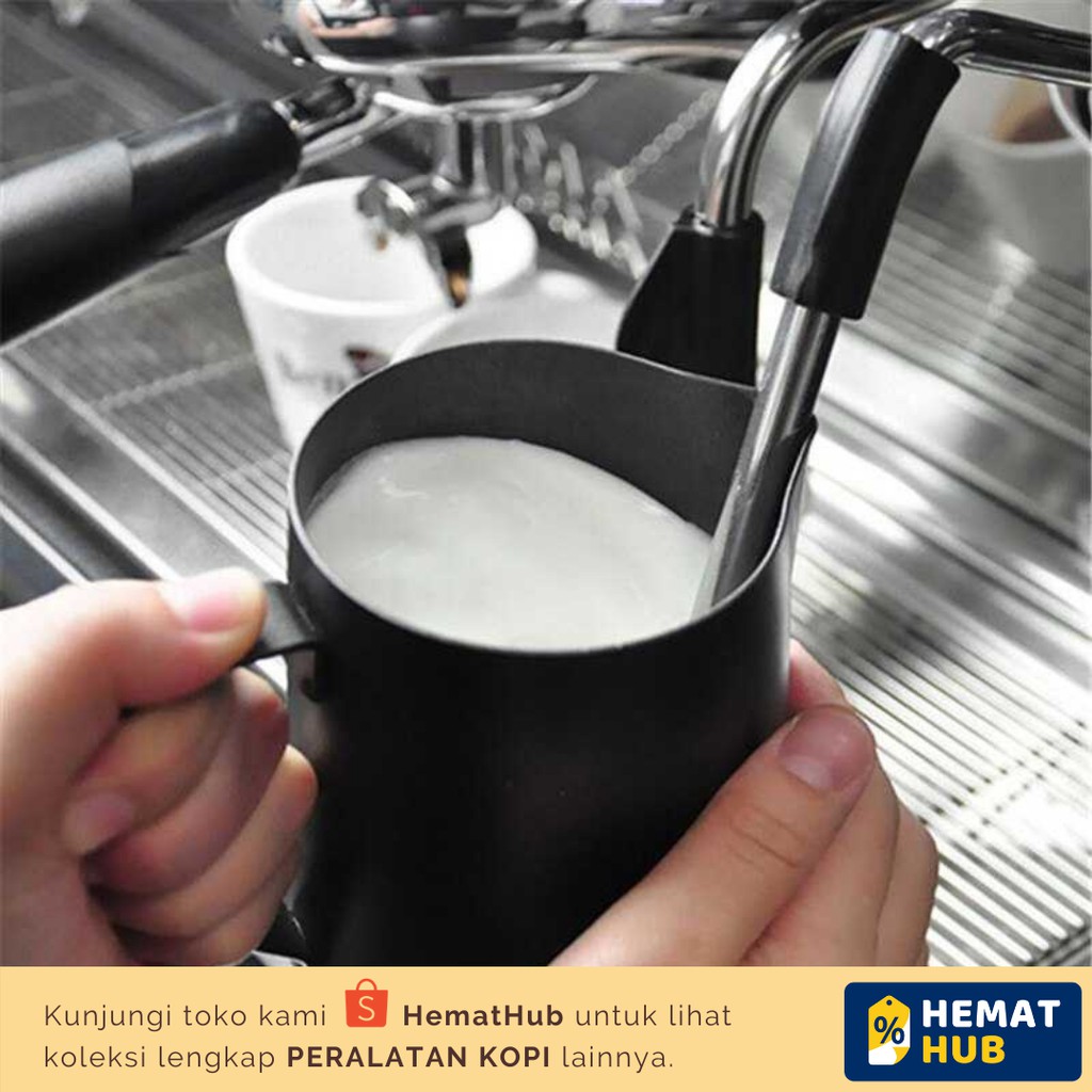 Milk Jug Coffee Latte Art Maker Alat Peralatan Teko Kopi Susu Cappuccino Hitam Black Stainless Steel