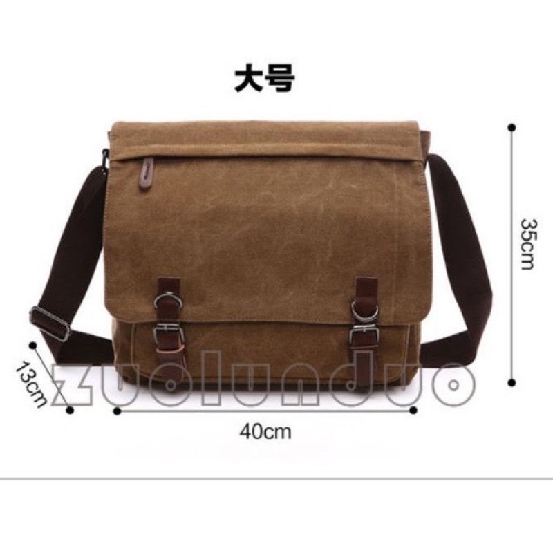 Tas Selempang Kanvas Premium ala Korea 8645 pria/wanita