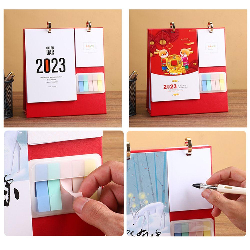 Lanfy 2023kalender Desktop Bulanan Indah Memo Pad Perlengkapan Kantor Dekorasi Rumah Kalender Berdiri Dengan Planner Sticky Notes