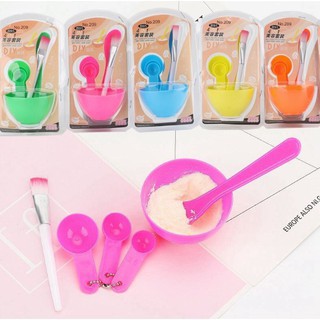 POKY - D8009 Mask Bowl / Mask Tools / Alat Perawatan / Set 4 in 1 Import / K145 Mangkok Masker Set 4 in 1 / Kuas Alat Make Up