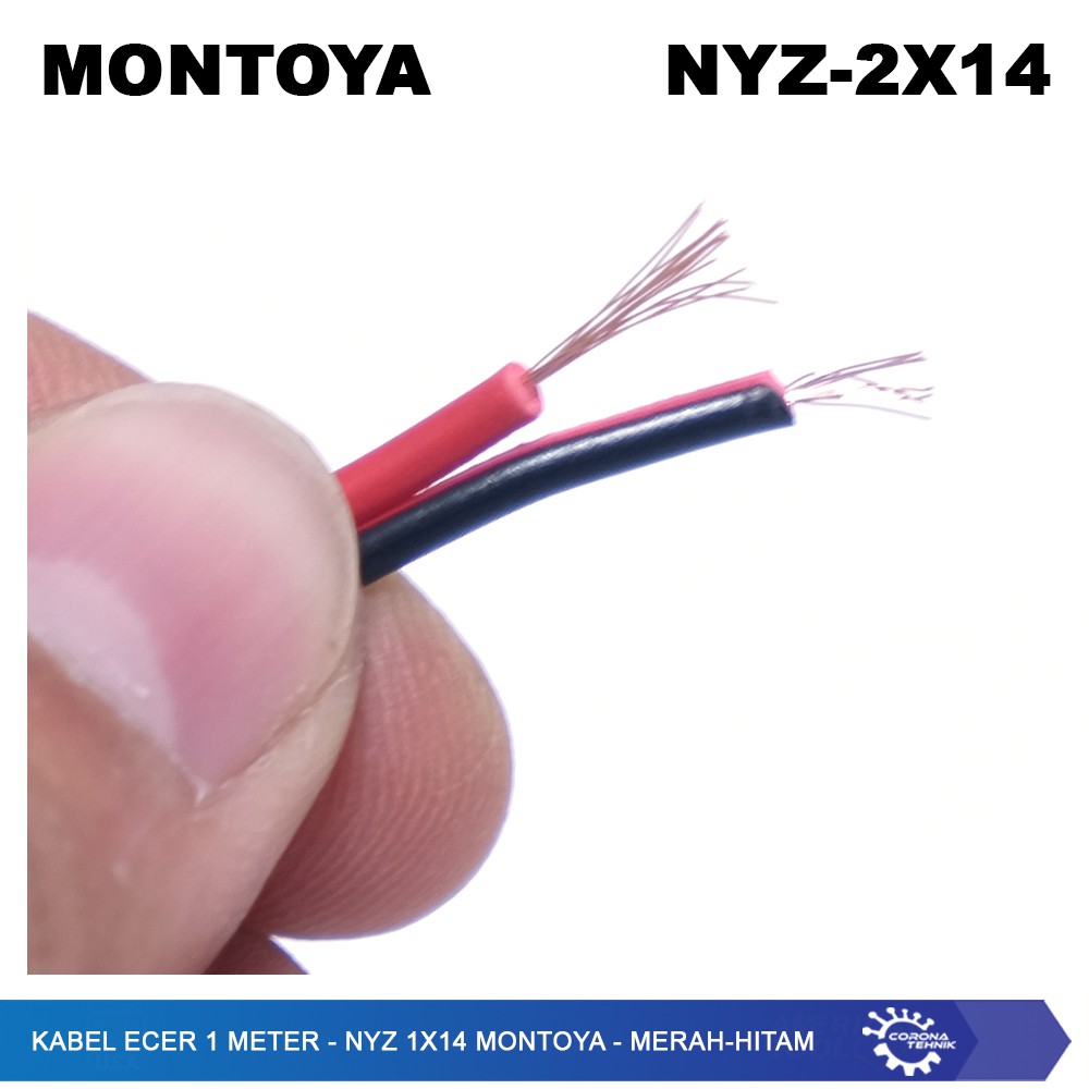 NYZ 2x14 Montoya - Merah-Hitam - Kabel Ecer 1 Meter