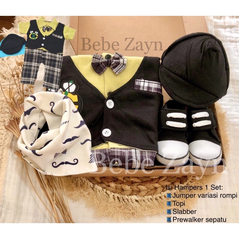 {BEBE ZAYN} Hampers baby/ hampers bayi/ baby gift/ kado bayi/ baby newborn/ Baby Boy/ Baby Boy Set-Tuxedo Golf Black