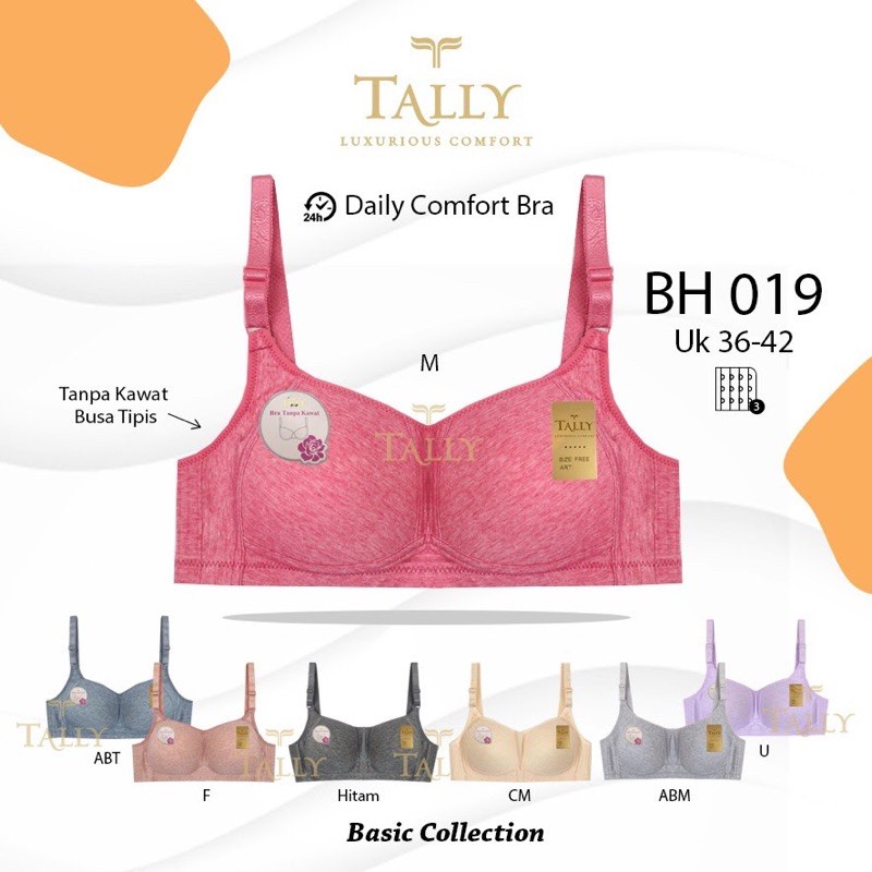 ARA98STORE - BH 019 TALLY - TALLY BRA BH 019 I TANPA KAWAT I BUSA TIPIS I CUP C | SIZE 36 - 42 BH BRa Tally 019 Tanpa Kawat Busa Tipis 36-42 Nyaman Bangeet