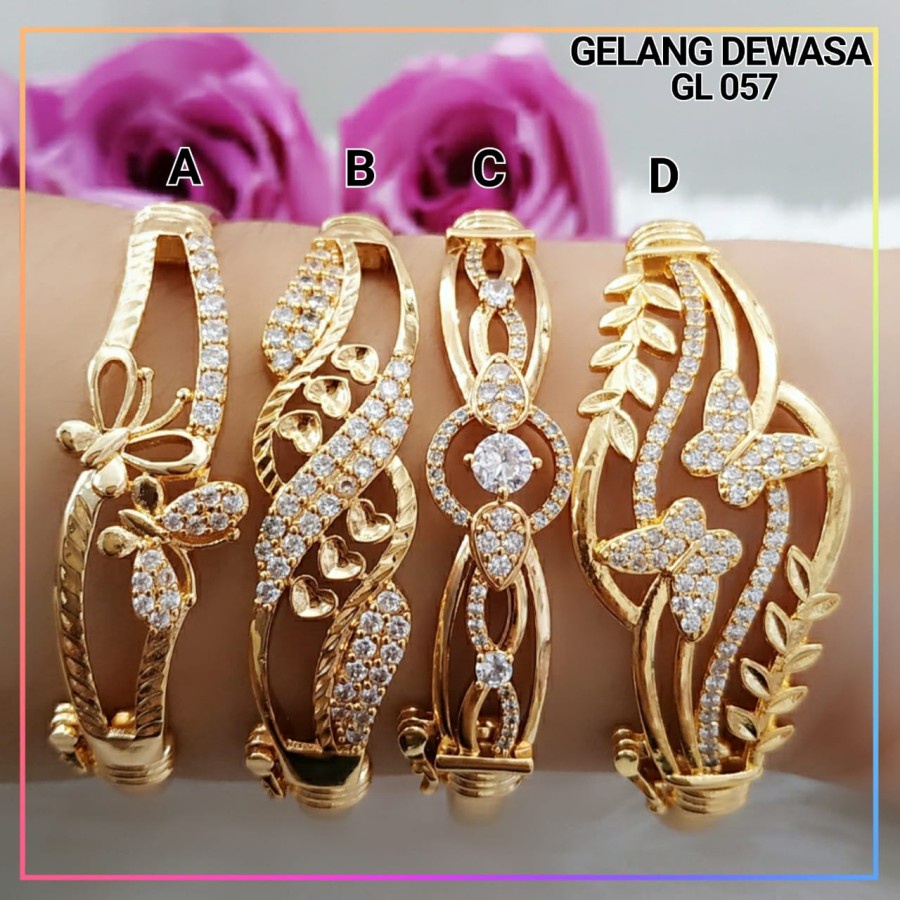 Gelang xuping gelang dewasa permata lapis emas gold GL 057