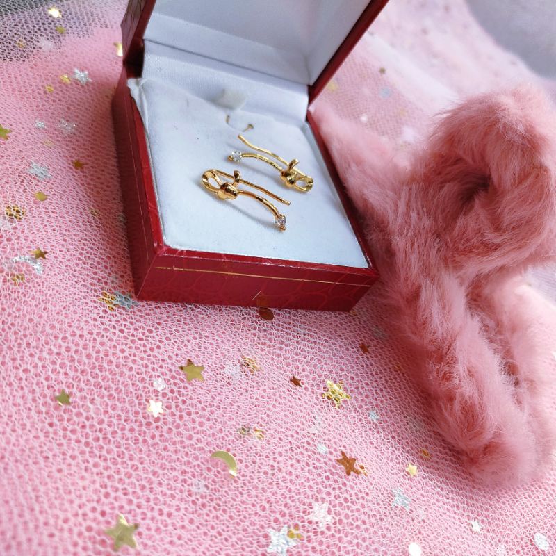 Anting Jalar Wanita Titanium Anti Karat Lapis Emas171H