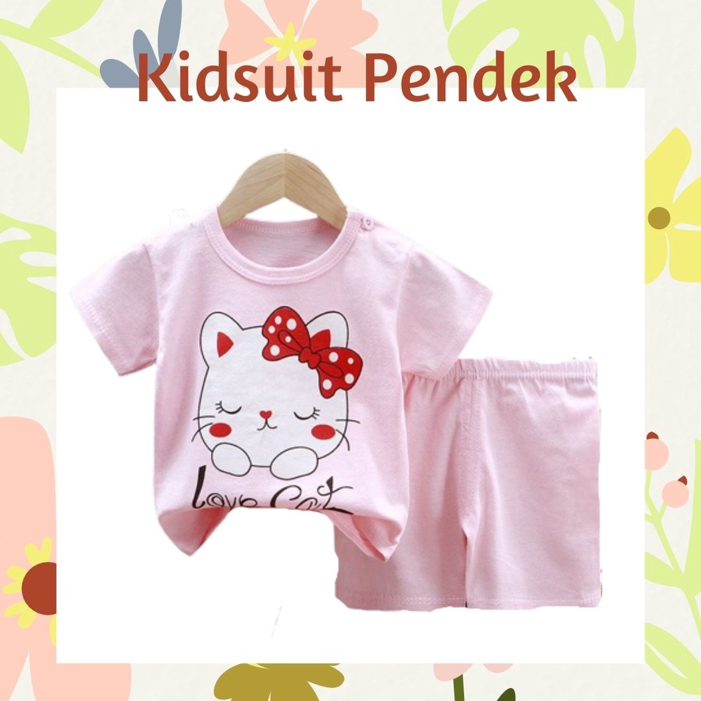 Plazababyku KIDS SUIT PENDEK Setelan Anak / Piyama anak / baju anak laki-laki Import ebv cewek TOT1