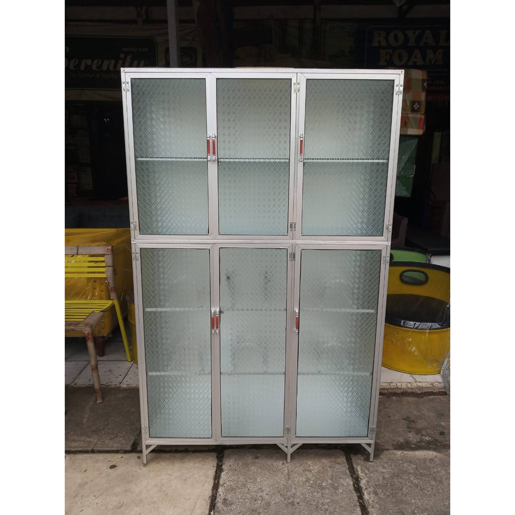 Rak Piring Aluminium Full Box 3 Pintu