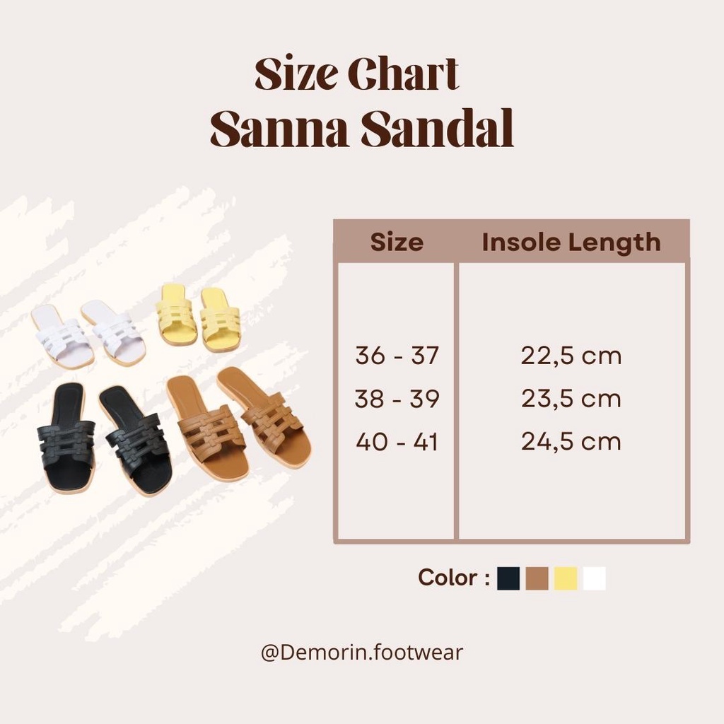 Sanna Sandal Flat Wanita Slip On Teplek - Demorin