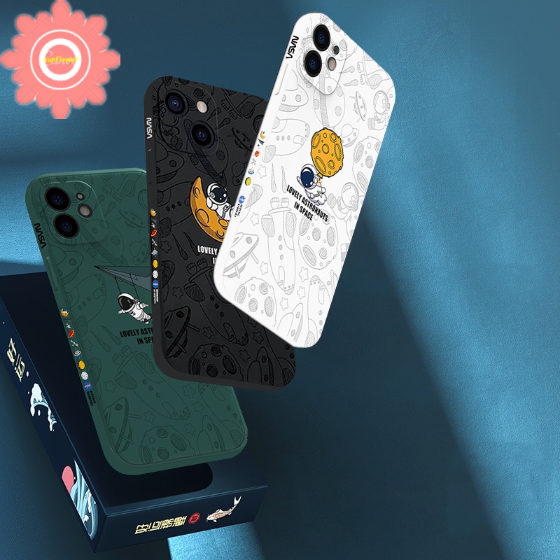 Soft Case TPU Motif Astronot Nasa Untuk Realme C35 C31 C21Y C21 C12 C15 C11 2021 C11 2020 7 7i 6 8 8Pro C3 C17 5 5i 6i C25 C25S