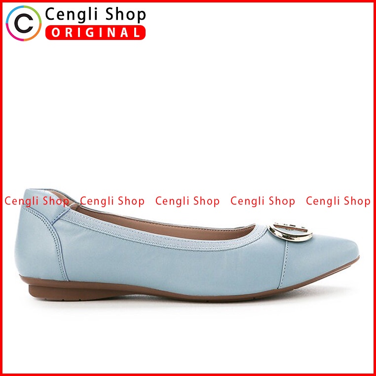 SEPATU FLAT KULIT OBERMAIN WANITA ORIGINAL BRANDED TERBARU BIRU OW31