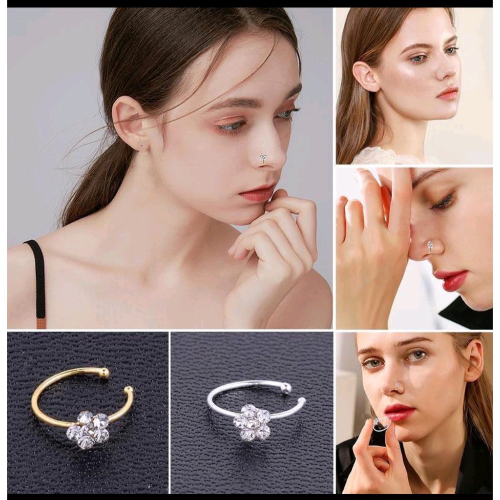 rcsbeauty✅ Anting hidung palsu Anting hidung tanpa perlu tindik model bunga