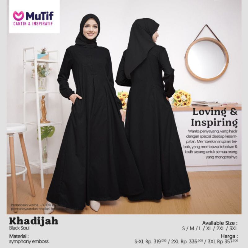 Cod Gamis Mutif Terbaru 2022 Gamis Mutif Khadijah Dress Wanita Kekinian Motif Polos Gamis Mutif Prem