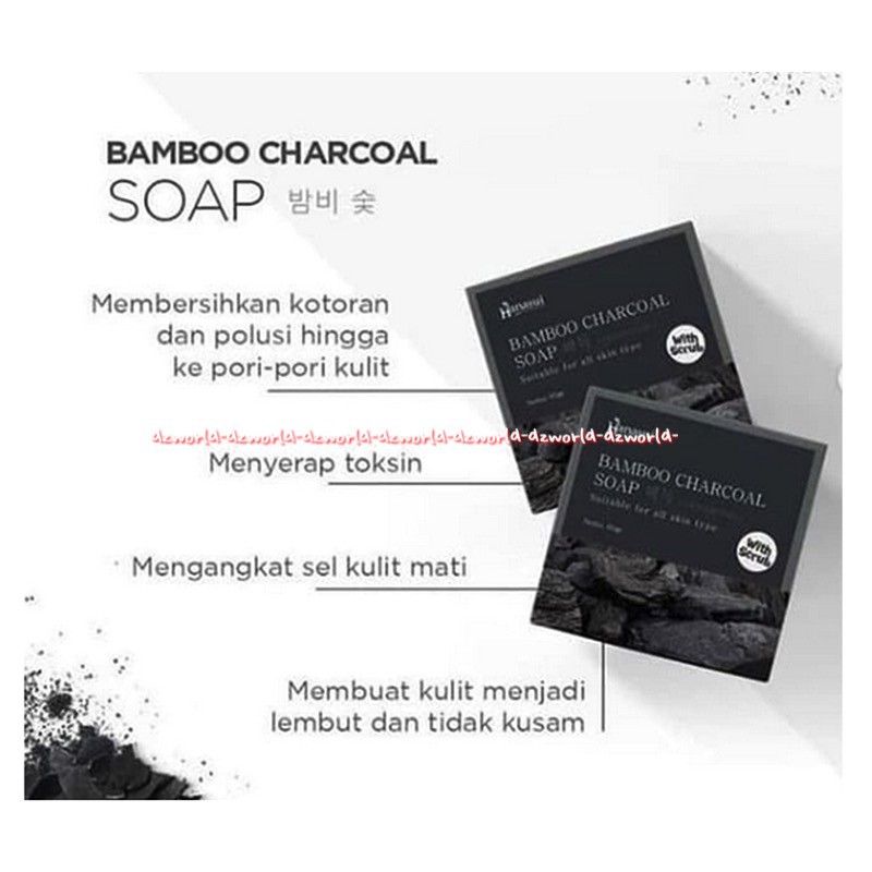 Hanasui Extra Bamboo Charcoal Soap Detoxifrying 60gr Sabun Arang Untuk Jerawat Badan Punggung