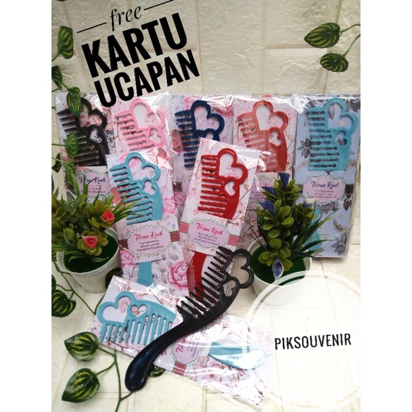 100 Pcs Souvenir Sisir LOVE IMPORT  + Kemasan Alas Kertas Motif Souvernir Hadiah Pernikahan Murah