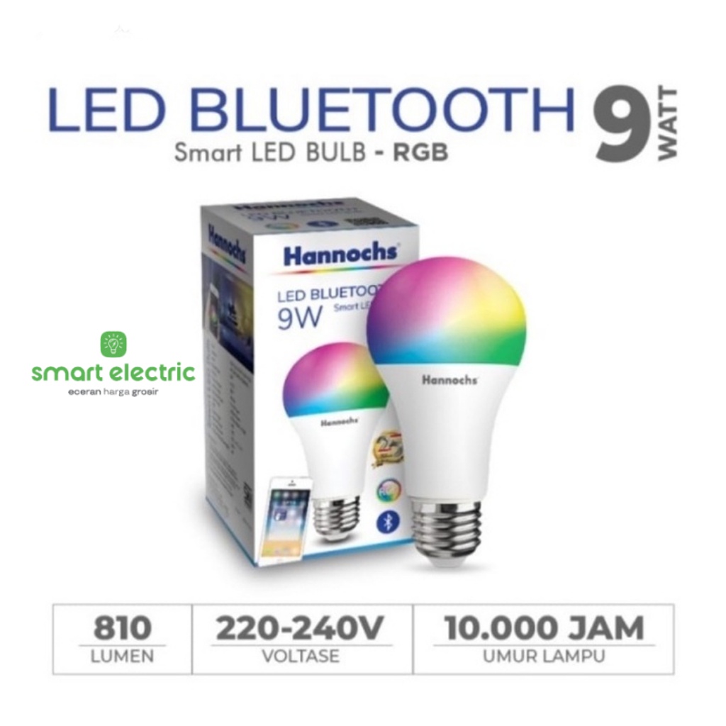 Jual Hannochs Smart Led Bluetooth Watt Rgb Bola Lampu Bohlam Juta Warna Shopee Indonesia