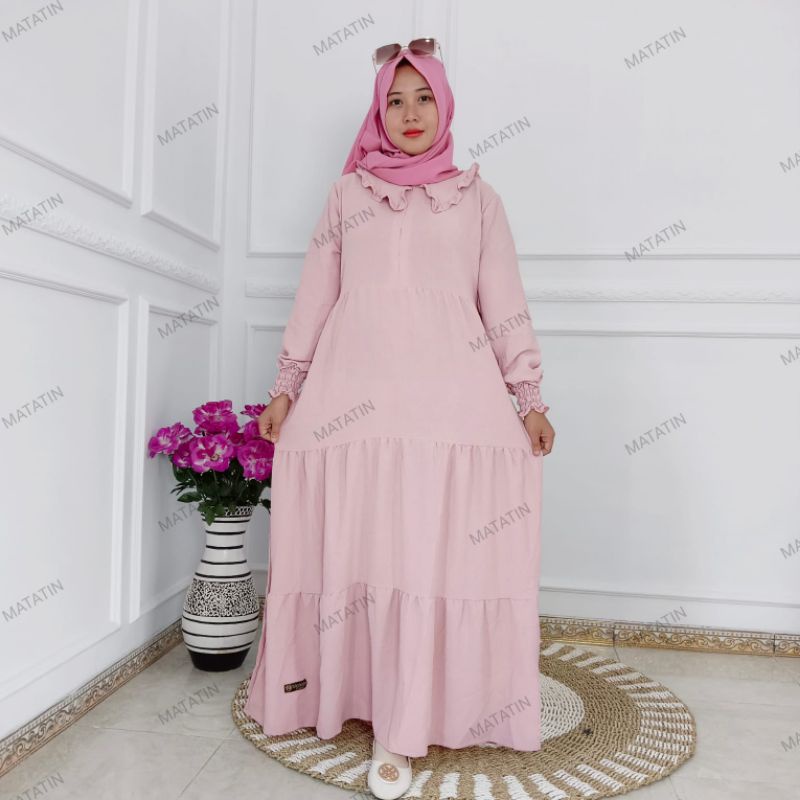 GAMIS KAYLA CRINCLE PREMIUM/ GAMIS RENDA KERAH/ GAMIS DEWASA/ GAMIS MURAH KEKINIAN