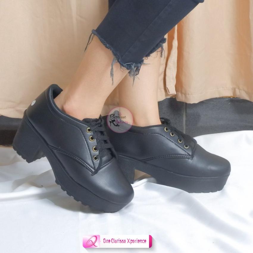 Sepatu Heels Boots Wanita GIBSON REALPICT Women Shoes Sol Docmart Model Hak Bahan Sintetis  - 37 S1O