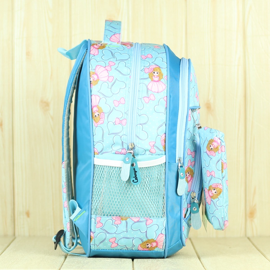 Tas Karakter Strip Princess Ransel Biru Anak Perempuan Sd Tebal Tas Gendong Multifungsi Cantik