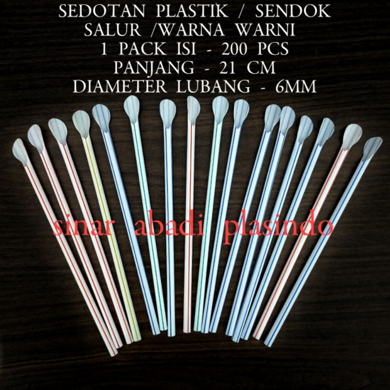 

sedotan sendok / sedotan cendol / sedotan salur 6mm warna warni