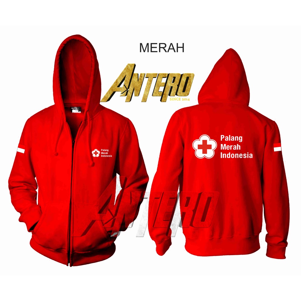 Jaket Resleting Zipper Palang Merah Indonesia PMI Kesehatan