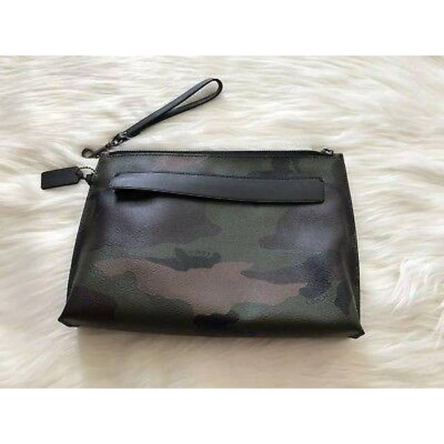 COACH men tas Carryall Pouch with Camo Print bag original authentic asli