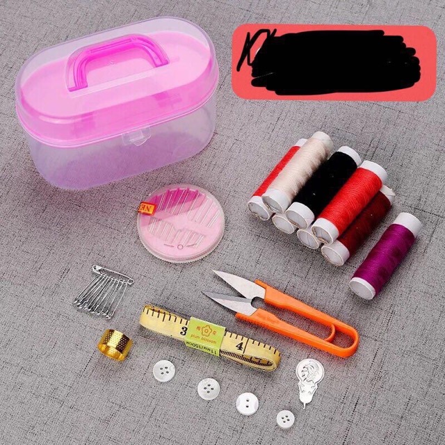 SET ALAT JAHIT PERALATAN MENJAHIT 12 BENANG JARUM GUNTING SEWING KIT