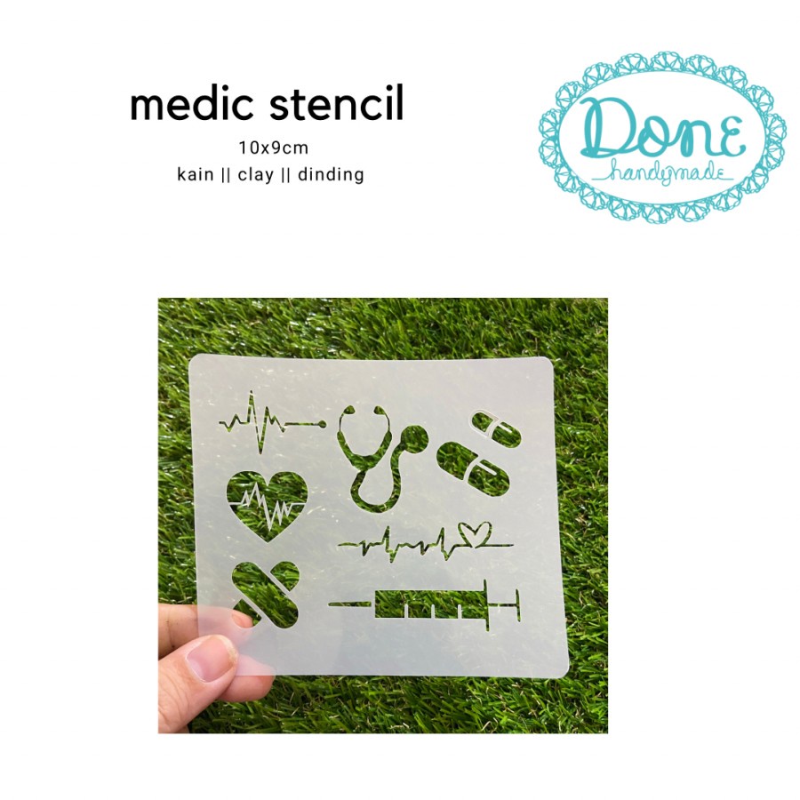 Stencils medical texture sheet lembar motif dinding clay medic stencil