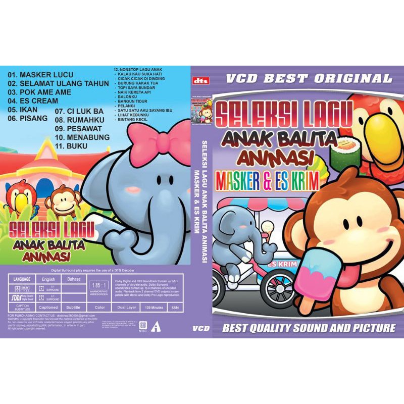 VCD SELEKSI LAGU Anak Balita Animasi SELAMAT ULANG TAHUN Ci Luk Ba