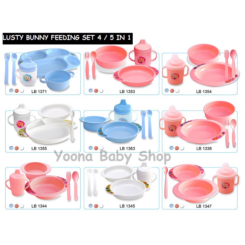 Lusty Bunny Feeding Set 5 in 1 Peralatan Makan Bayi