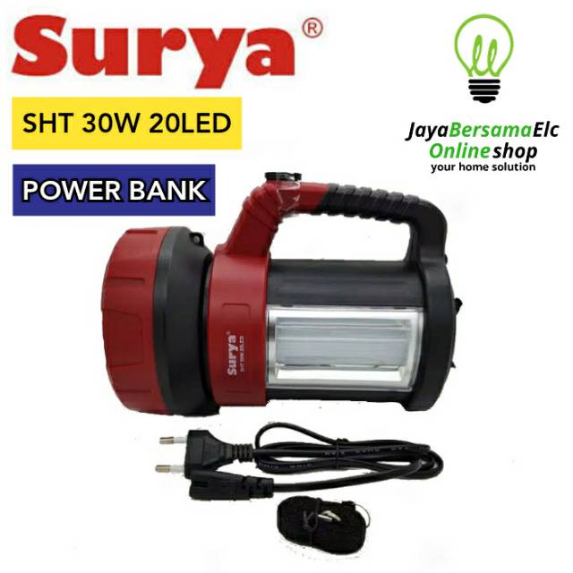 Senter lampu LED Surya SHT 30W Emergency 20LED White with POWER BANK