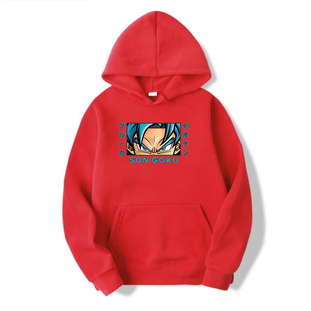 SON GOKU Sweater Hoodie II SON GOKU Jumper Hoodie II Sweter Oblong Topi Sz M - XL ( Pria &amp; Wanita / Anak &amp; Dewasa )