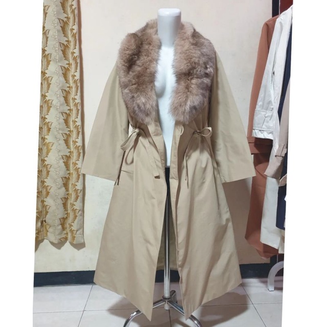 Preloved Coat Katun Bulu Coat Outer Long Coat Bulu Premium Murah