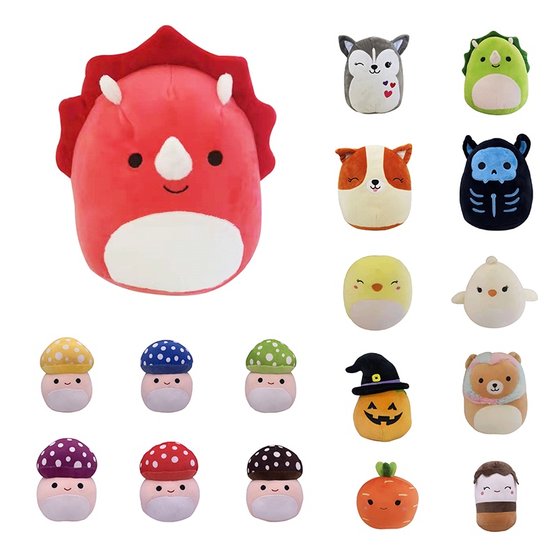 【New ！！！】Squishmallow Plush Toy Stump Heidi Tristan Leonard Paige Carrot Mushroom Skull