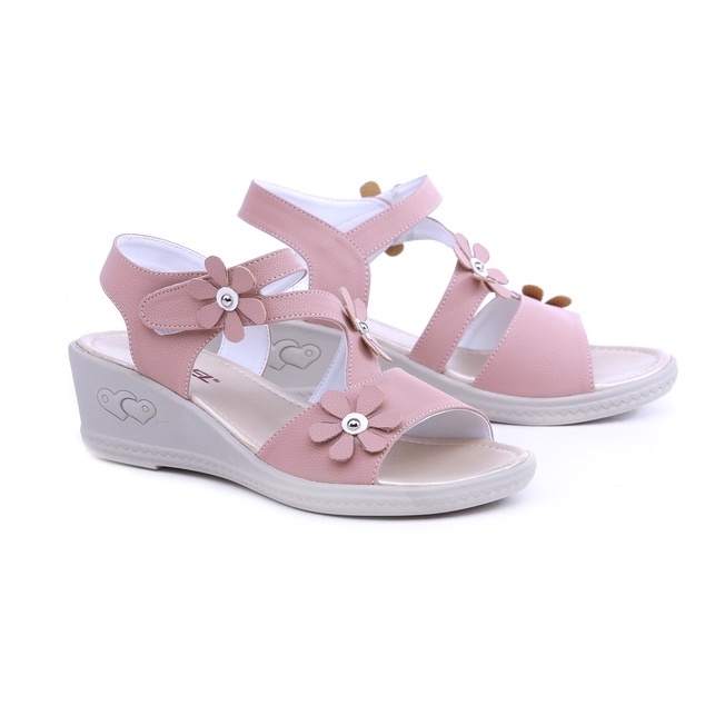 sandal wedges anak perempuan pink salem 27-36 sendal pesta anak cewe GS-87 sepatu wedges anak lucu unik cantik