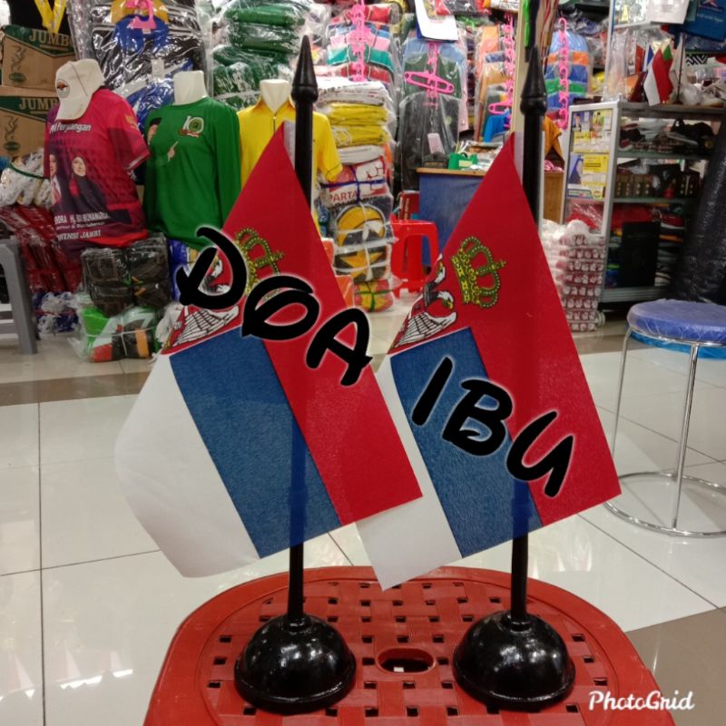 

best seller tiang kayu meja+bendera SERBIA ready stock
