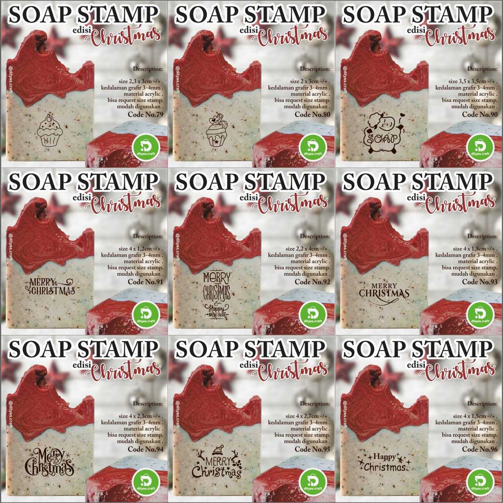 

soap stamp / stempel sabun / edisi MERRY CHRISTMAS code 79,80,90,91,92,93,94,95,96