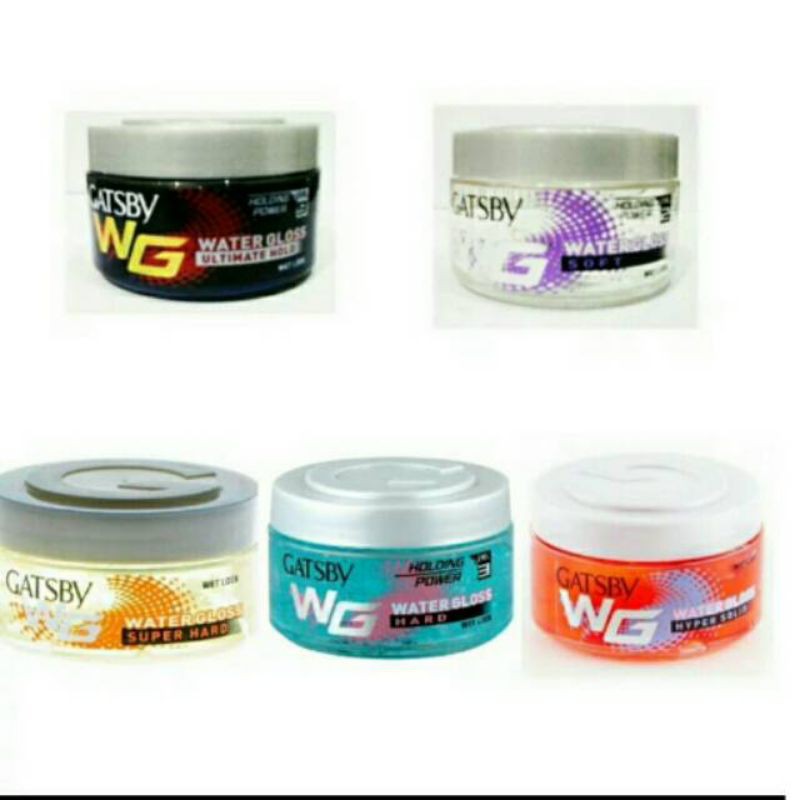 Gatsby Water Gloss Super Hard Soft Hyper Solid WG Merah Kuning Biru 75gr