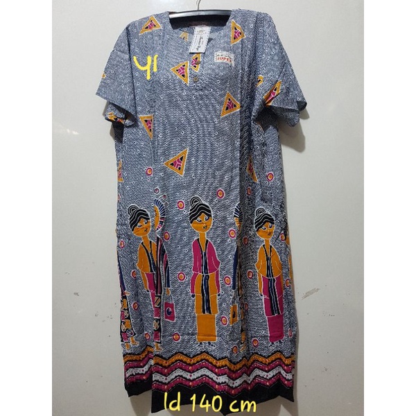 YULI - Daster kencana ungu  L5 JUMBO LD 135-150 CM PB 107 CM BATIK KU LEBEL PUTIH(KUP)-No 41