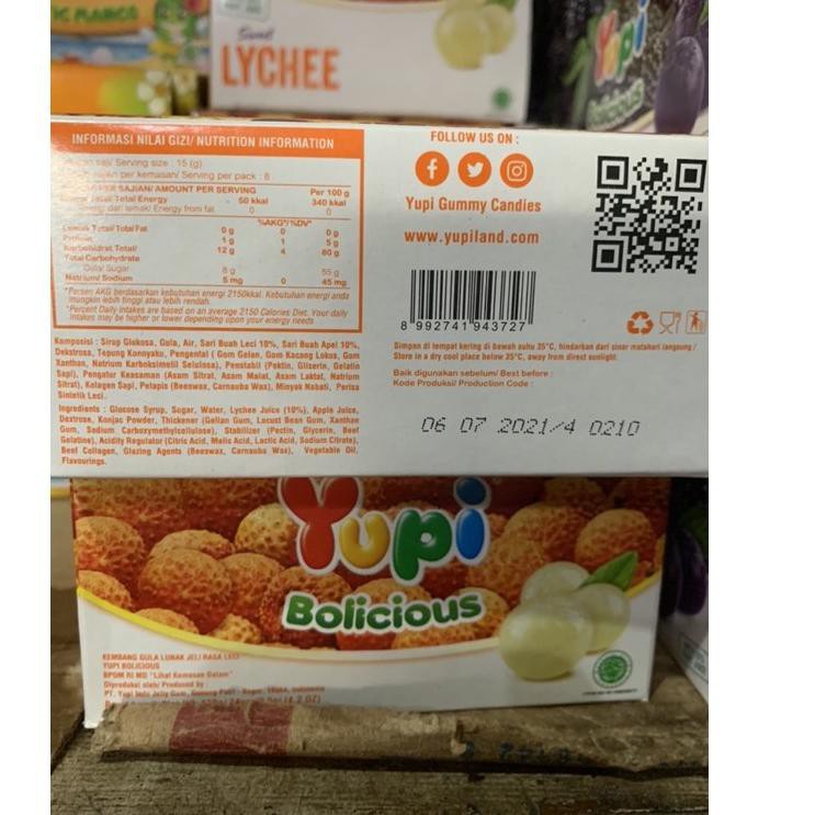 

Saleϟfast Yupi Bolicious LYCHEE LECI 1 box isi 24 Pcs