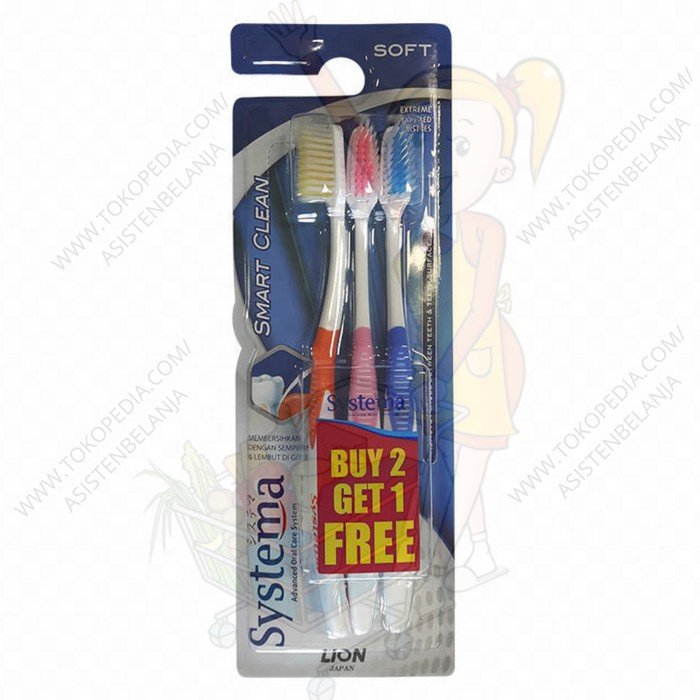 Sikat Gigi SYSTEMA Smart Clean Soft isi 3 Toothbrush Kemasan Hemat isi3