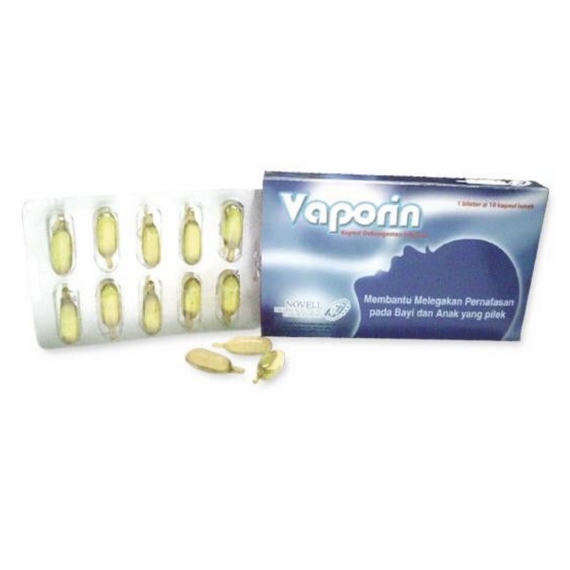 Vaporin strip 10 softcapsule ( melegakan pernafasan bayi &amp; anak )