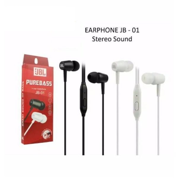 PROMO Headset Handsfree in ear headphone JBL PUREBASS JB-01 - Putih HITAM DISKON!!! MURAH Earphone Handset Super Bass