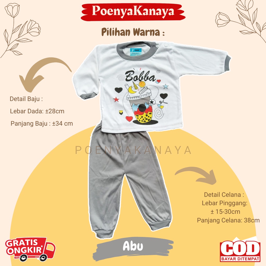 Setelan Baju Bayi Piyama Bayi Panjang OBLONG BOBA Viori 6-18 Bulan SPY139