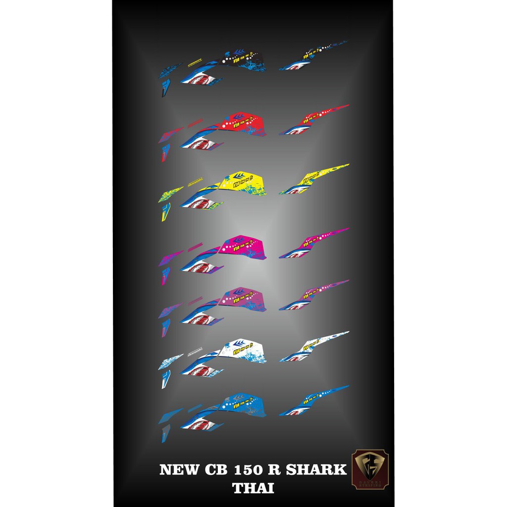 Striping cb 150 r 2016-2019 - Stiker Decal new cb150R shark thai