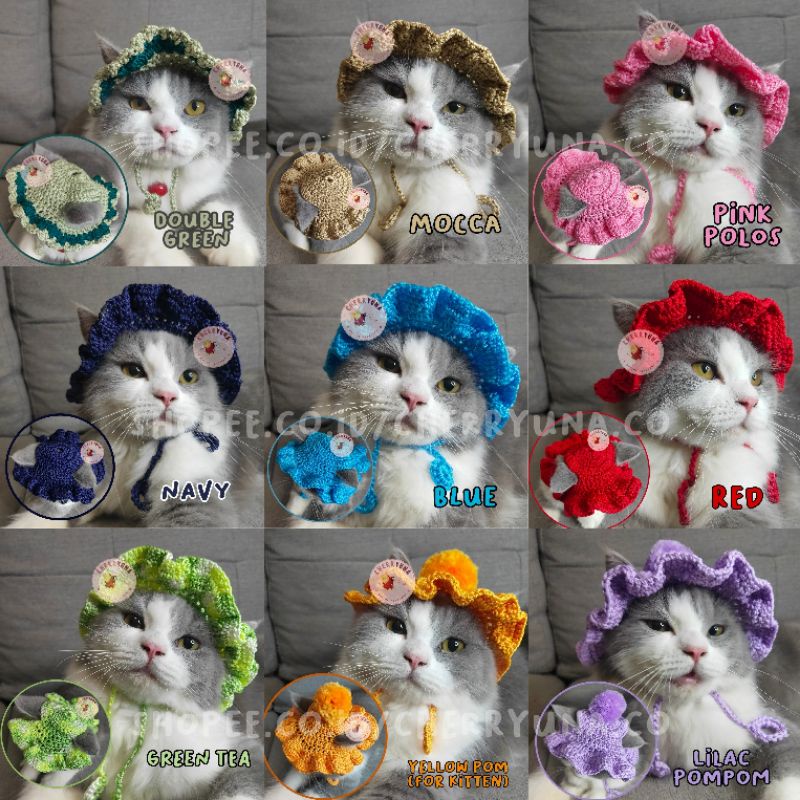 Topi Kucing Rajut ~ Request Warna