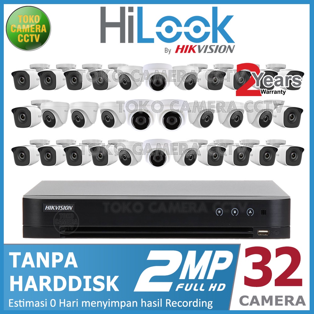 PAKET CCTV HILOOK 2MP 32 CHANNEL 32 KAMERA