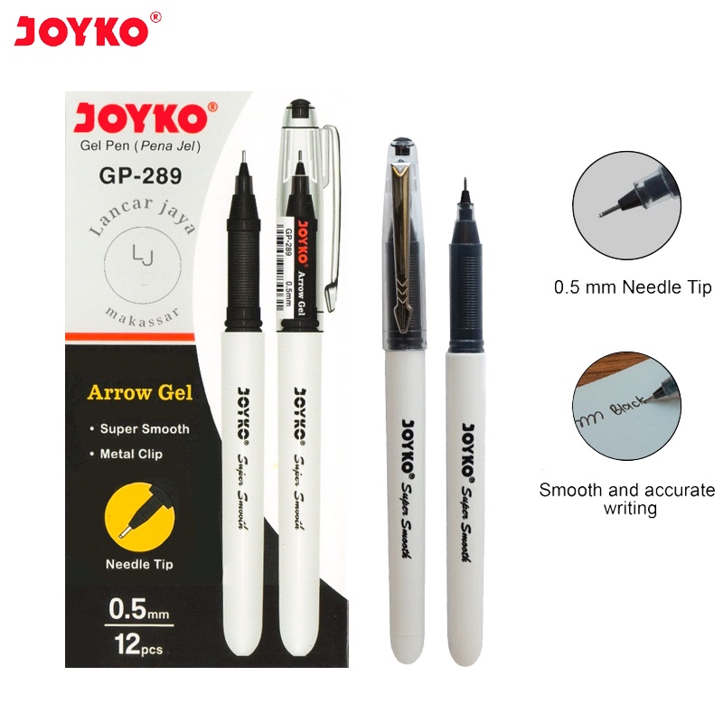 

[ 1 LSN / 12 PCS ] Gel Pen Pulpen Pena Joyko GP-289 Arrow Gel 0.5 mm