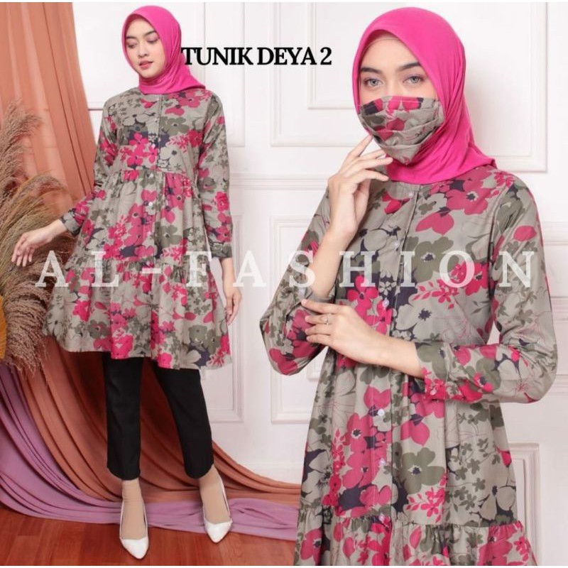 ~TUNIK SET MASKER DEYA KATUN ADEM | Tunik Cantik Remaja dan Dewasa | toko_baju88