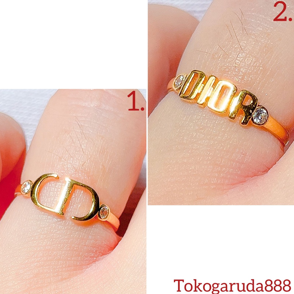 Cincin anak dan dewasa emas asli kadar 700 70 16k Diorr branded ringan bling beige padat 1 satu gram gr g nomor 10 11 12 13 14 15 16 17 ring gold